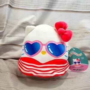 Squishmallows Sanrio Hello Kitty Summer Fun Plush Stuffed Toy 7.5 Inch 2023